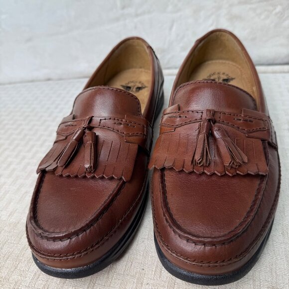 Dockers Mens Tassel Loafers Brown Leather Size 9.5M Slip-on - Picture 2 of 9